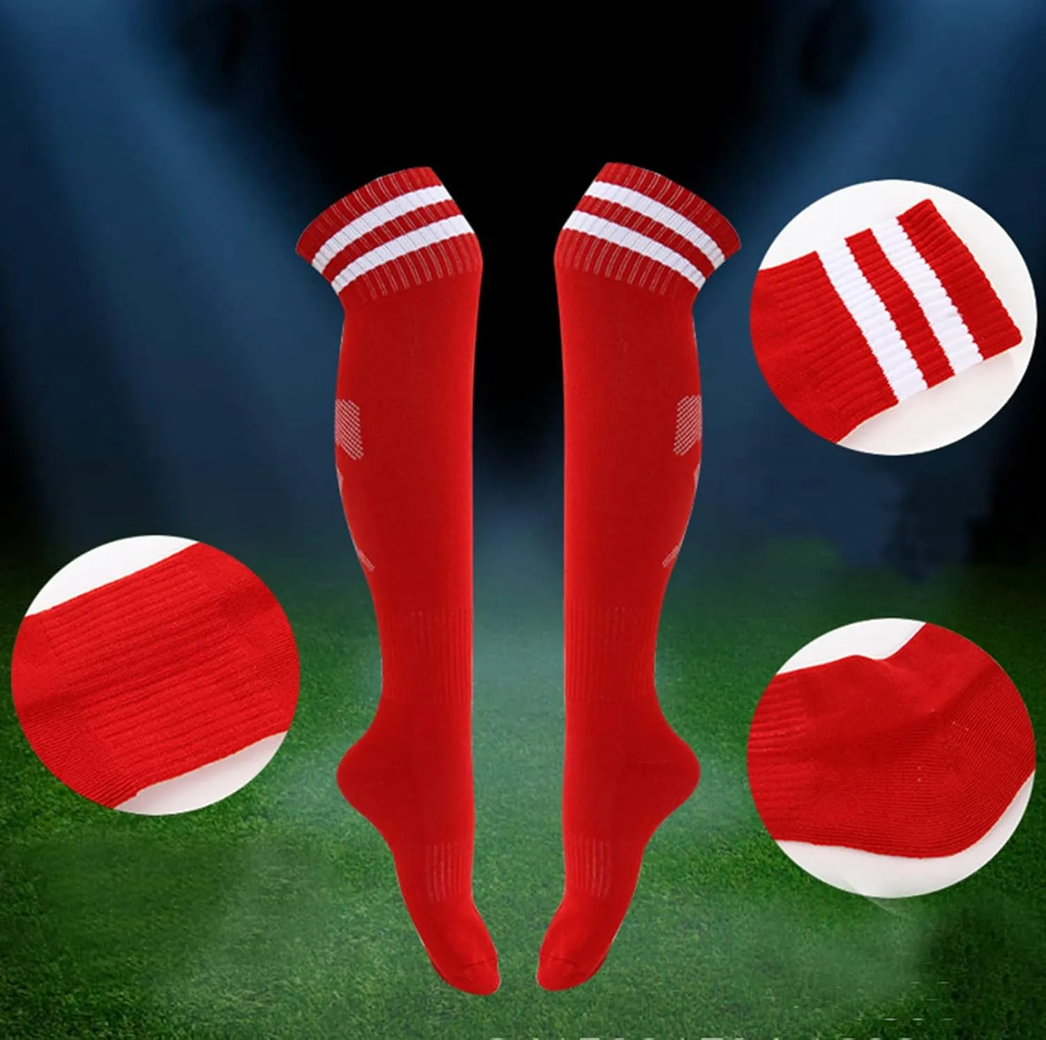 10 Pairs Kids Soccer Socks Stretchy Knee High Tube Colorful Football Athletic Team Socks for Boys Girls