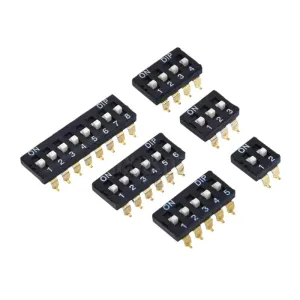10pcs/Lot Slide Type SMT Switch, 2.54mm Pitch 2 Row 4 Pin Position/8 Position/16 8 Position Black New 2025 High for Reliable Electronic Component, Precision, Stable Performance