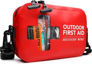 152 PCS Waterproof First Aid Kit, Portable Small Boat Dry Bag Bug Out Bag, Emergency Medical Kit Ideal for Boating, Camping, Fishing, Kayaking, Floating, Red