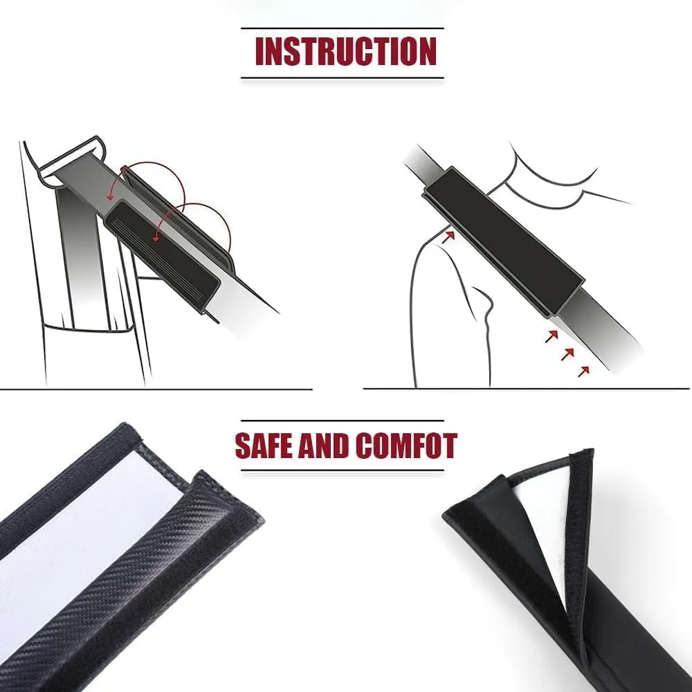 2 Pack Car Seat Belt Pads Cover for Mazda Biante 2008-2018, Seatbelt Shoulder Cover Cushion Seatbelt Strap Shoulder Strap Covers Travel Cushion Seat Belt Covers,Black-A