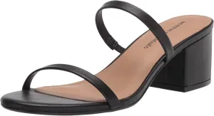 Amazon Essentials Women's Thin Two Strap Heeled Slide