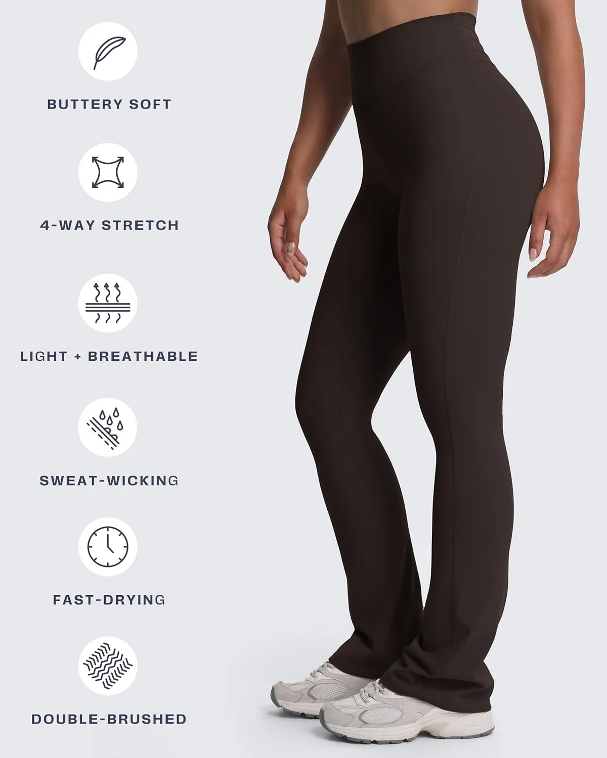 Aoxjox Flare Leggings for Women Trinity Tummy Control High Waisted Wide Leg Yoga Pants 29"/31"/33"