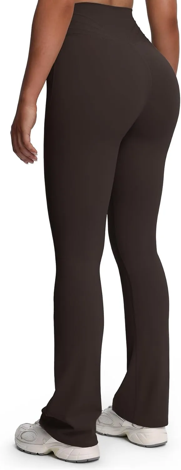 Aoxjox Flare Leggings for Women Trinity Tummy Control High Waisted Wide Leg Yoga Pants 29"/31"/33"