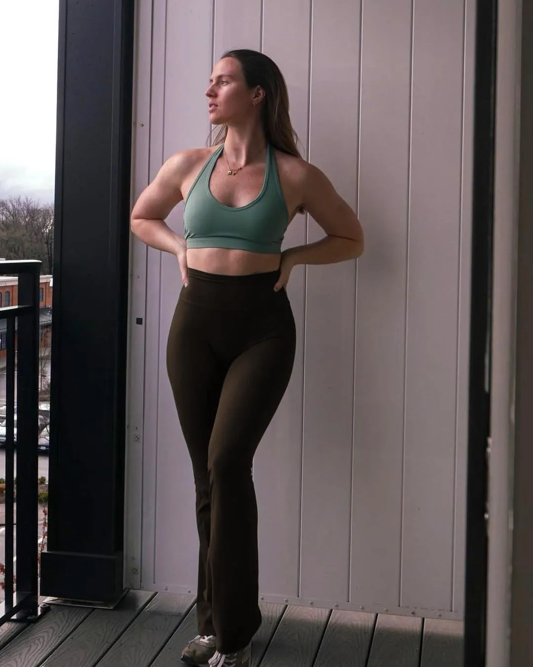 Aoxjox Flare Leggings for Women Trinity Tummy Control High Waisted Wide Leg Yoga Pants 29"/31"/33"