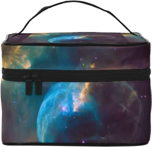 Augenstern Cosmetic Bag Organizer Asteroid Explosion In Space Travel Makeup Case Toiletry Bag With Handle