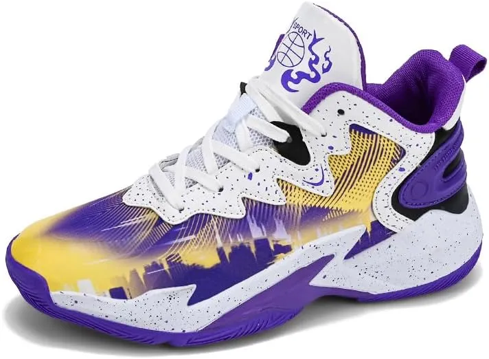 Basketball Shoes for Boys and Kids, Walking Running Shoes Breathable Comfortable Boys Sneakers for Little and Big Kids