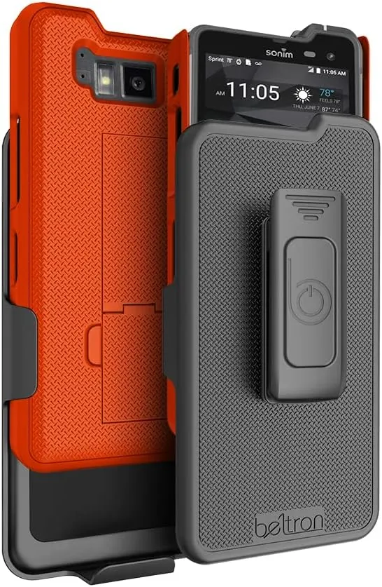 BELTRON Case with Belt Clip Holster for Sonim XP8 (AT&T FirstNet Sprint XP8800), Secure Fit & Built-in Kickstand (Durable, Reliable & Lightweight) Safety Orange