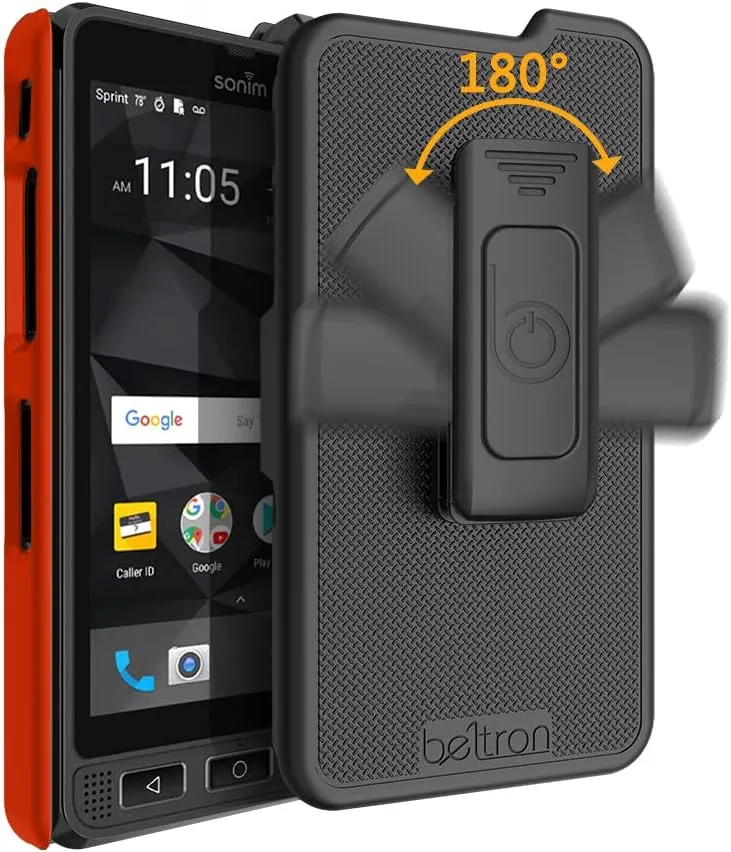 BELTRON Case with Belt Clip Holster for Sonim XP8 (AT&T FirstNet Sprint XP8800), Secure Fit & Built-in Kickstand (Durable, Reliable & Lightweight) Safety Orange