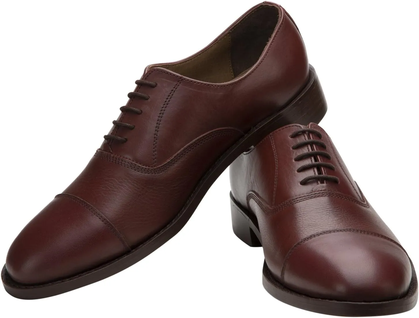 Captoe Oxford Goodyear Welted Formal Handmade Leather Dress Shoes