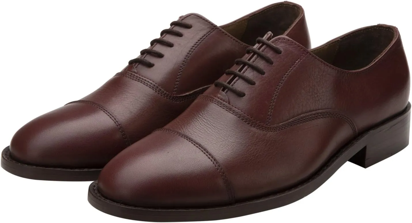 Captoe Oxford Goodyear Welted Formal Handmade Leather Dress Shoes