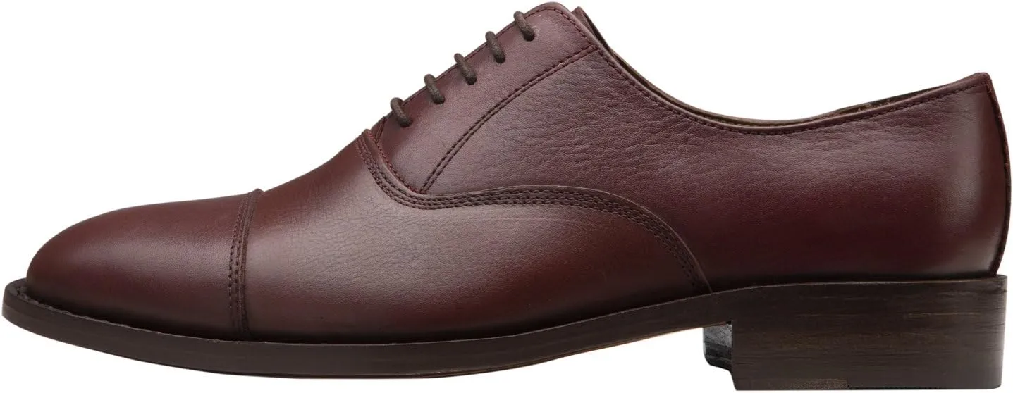 Captoe Oxford Goodyear Welted Formal Handmade Leather Dress Shoes