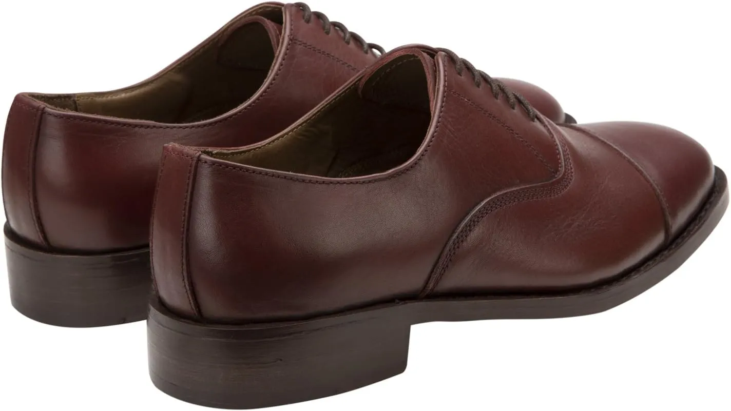Captoe Oxford Goodyear Welted Formal Handmade Leather Dress Shoes