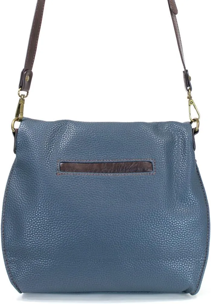 CHALA Charming Crossbody Bag Shoulder Handbag With Flap Top and Zipper Navy/Pewter