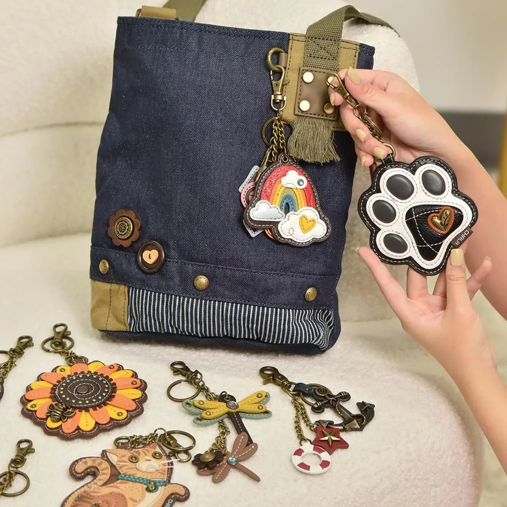 CHALA Patch Crossbody Women Canvas Shoulder Purse with Adjustable Crossbody Strap