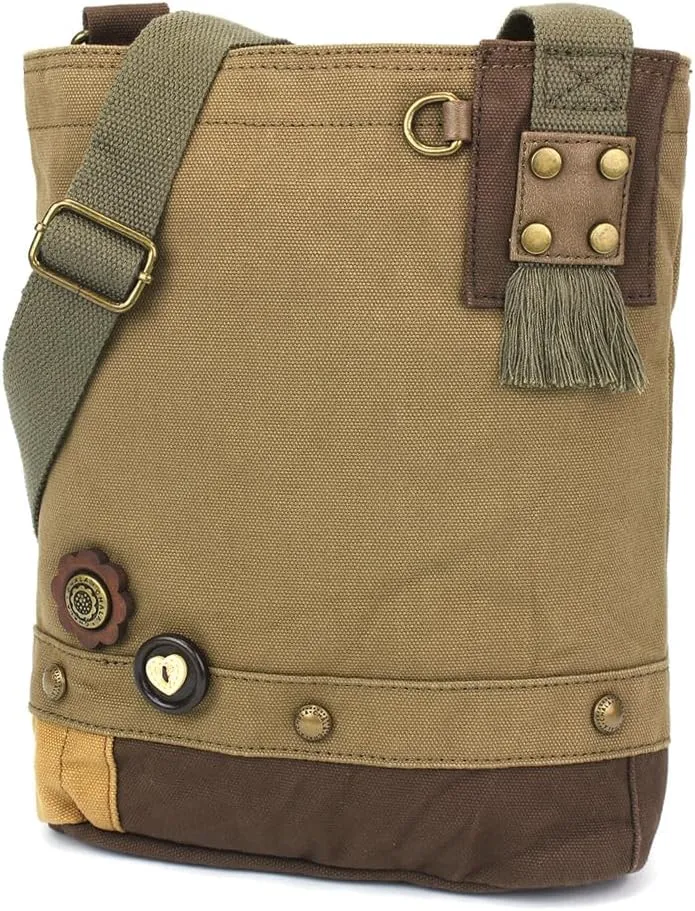 CHALA Patch Crossbody Women Canvas Shoulder Purse with Adjustable Crossbody Strap