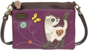 Chala Slim Cat Mini Crossbody Handbag - Convertible Strap, Cat Lovers Gift