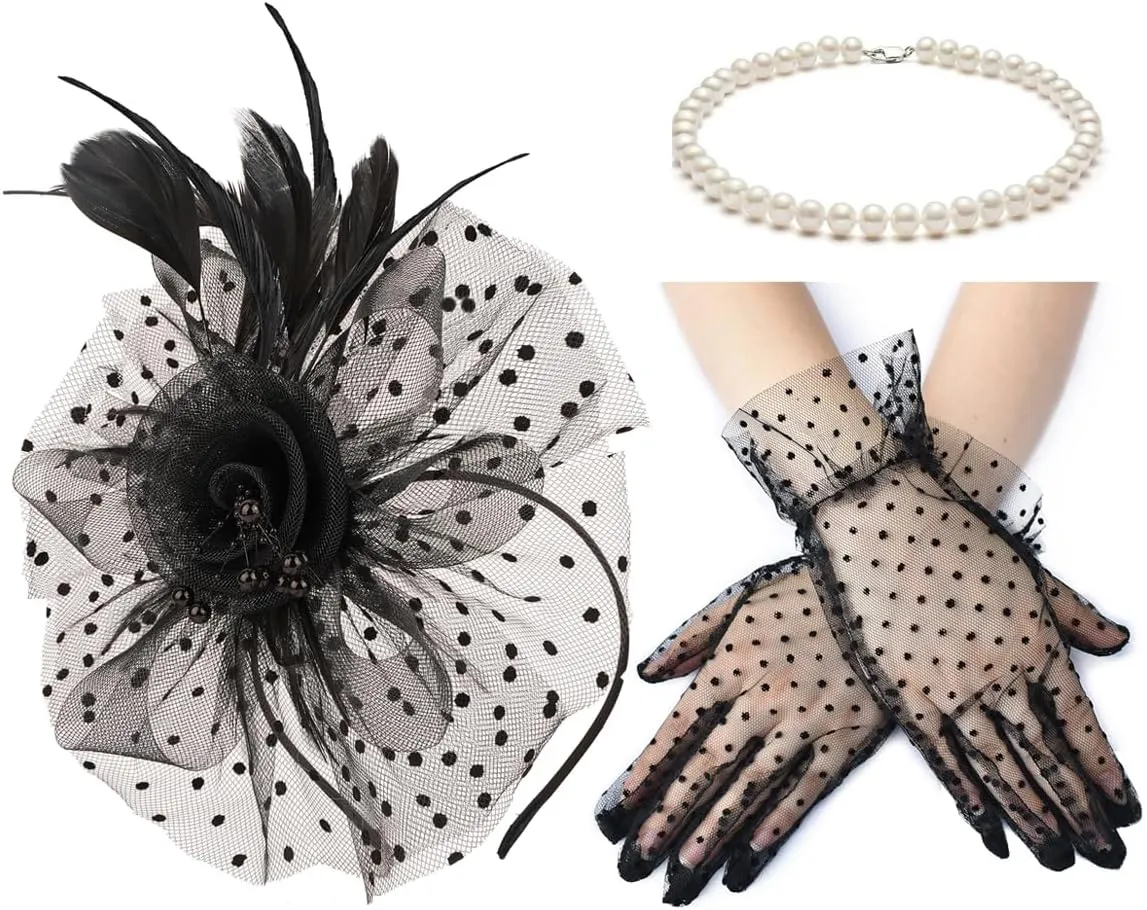 Cizoe Fascinators Hat for Women Tea Party Headband Kentucky Derby Wedding Flower Cocktail Mesh Feathers Hair Clip