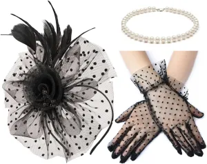 Cizoe Fascinators Hat for Women Tea Party Headband Kentucky Derby Wedding Flower Cocktail Mesh Feathers Hair Clip