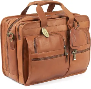 Claire Chase Executive Computer Briefcase, Saddle, One Size
