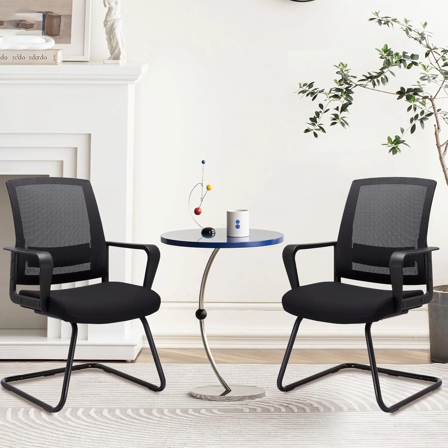 CLATINA Office Guest Chair with Lumbar Support and Mid Back Mesh Space Air Grid Series for Reception Conference Room