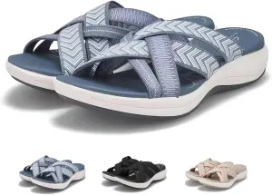 Comfortable Recovery Orthopedic Walking Plantar Fasciitis Slides Sandals for Women with Arch Support Wide Width