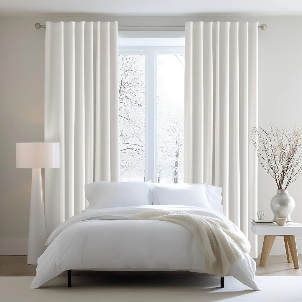 COTTON CRAFT White Curtain Window Panel Drapes - Set of 2 - Thick Cotton Duck Fabric Reverse Tab Top Window Treatment - Bonus Tie Backs - Clean Crisp Elegant Look - Bedroom Living Room - 50 W x 108 L
