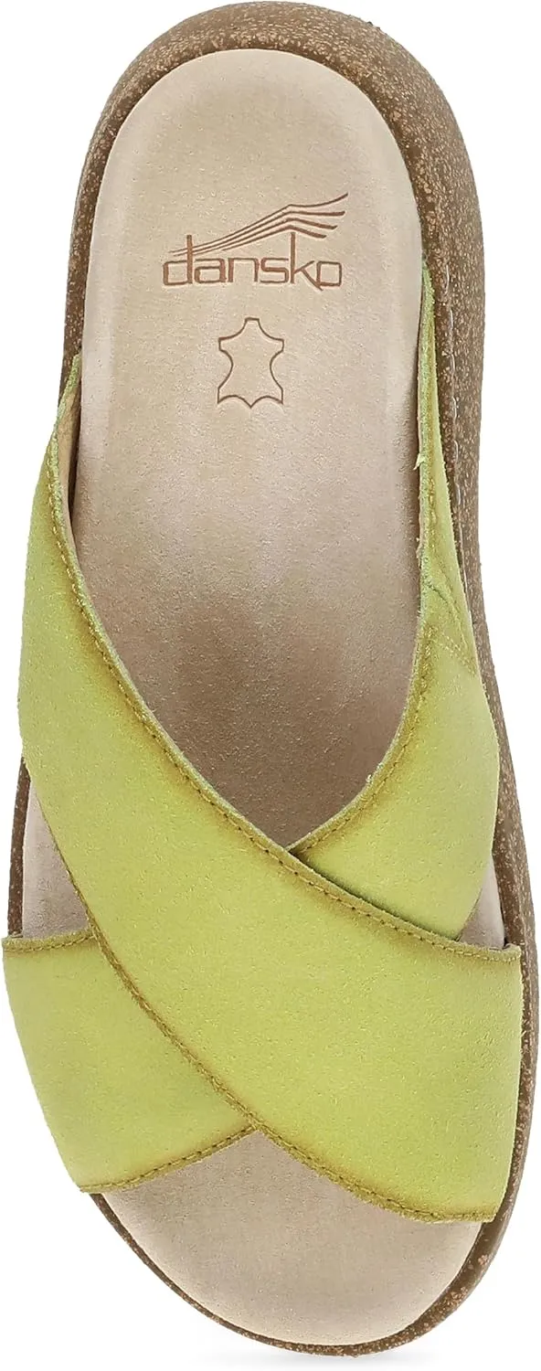 Dansko Bridget Platform Slide Sandal for Women - Memory Foam and Suede Wrapped Footbed for an Extra Plush Comfort and Support