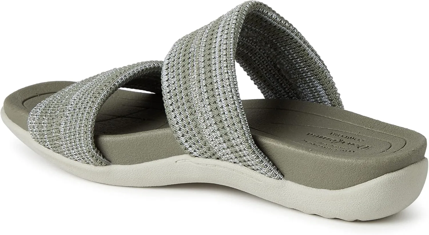 Dearfoams Women's Original Comfort Blair Slip-On Double Band Slide Sandal with Arch Support