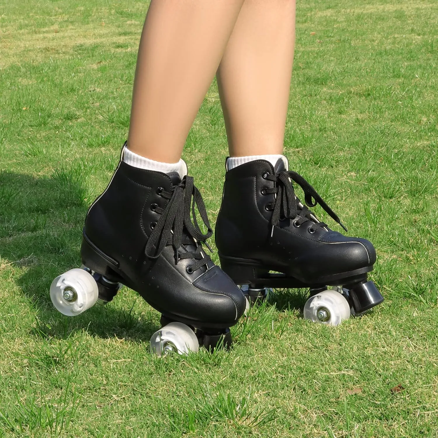 Derby Professional Outdoor Indoor Roller Skates for Women and Men, Adjustable Four Wheel Senior Skates