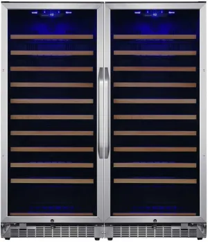 EdgeStar CWR1212SZDUAL 48 Inch Wide 222 Bottle Capacity Built-In or Free Standing Wine Cooler - Stainless Steel