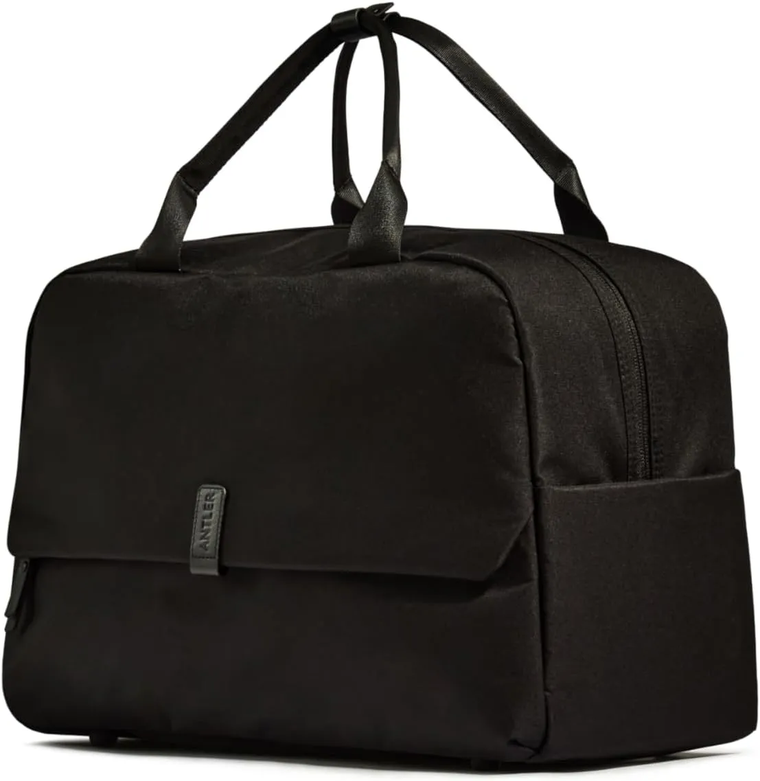 Essential Overnight Bag for Women, Compact Weekend Tote with Pockets, Carry On Underseat 11x16.3x5.9 inch, Cross Body Strap, Black