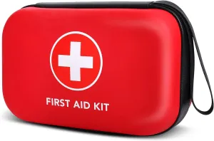 First-Aid-Kit-for-Car-Home-Travel-Camping-Businesses, Compact Waterproof Hard Case, Public Emergency Medical Kits - Perfect for Survival, Vehicle, Boat, Sports, Hiking, Office, Dorm (PUMIER)