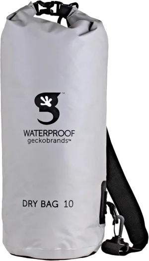 geckobrands Tarpaulin Dry Bag – Waterproof PVC Bag with Carabiner for Secure Storage, for Boating, Kayaking, Camping