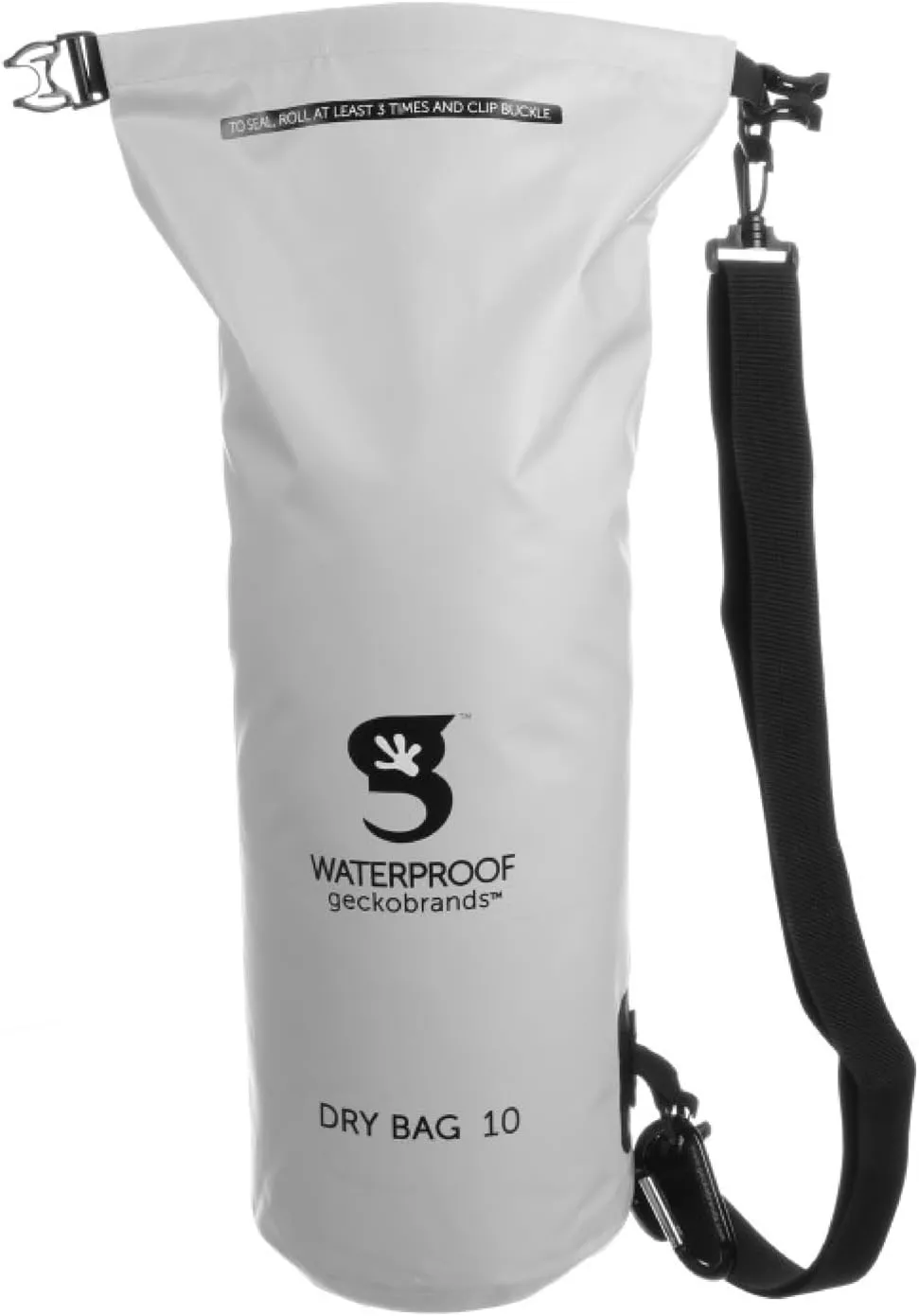 geckobrands Tarpaulin Dry Bag – Waterproof PVC Bag with Carabiner for Secure Storage, for Boating, Kayaking, Camping