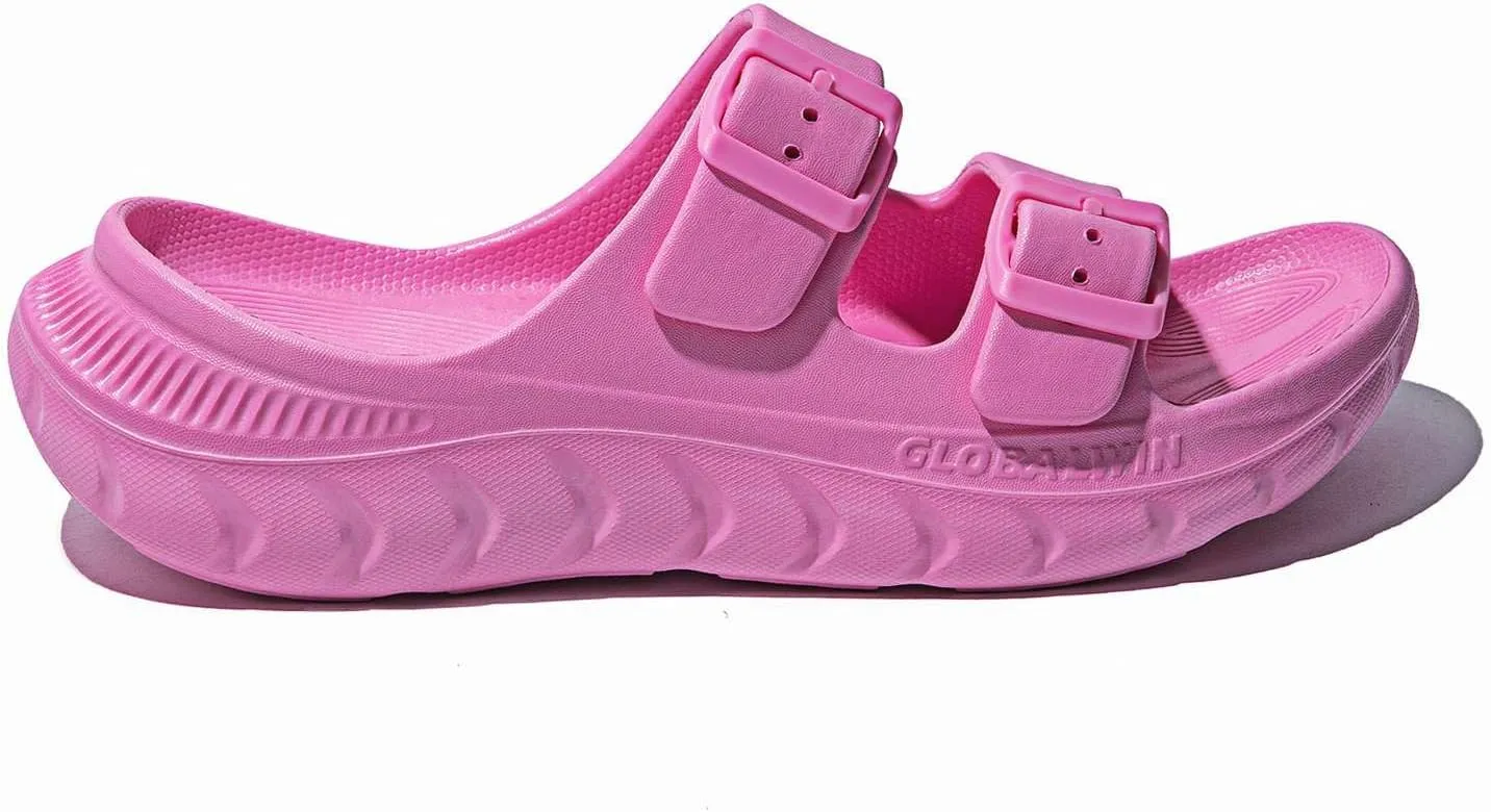 GLOBALWIN Recovery Slides For Women Mia Comfortable Sandals With Arch Support Indoor Outdoor Cloud Slippers Reduce Stress on Feet Lightweight