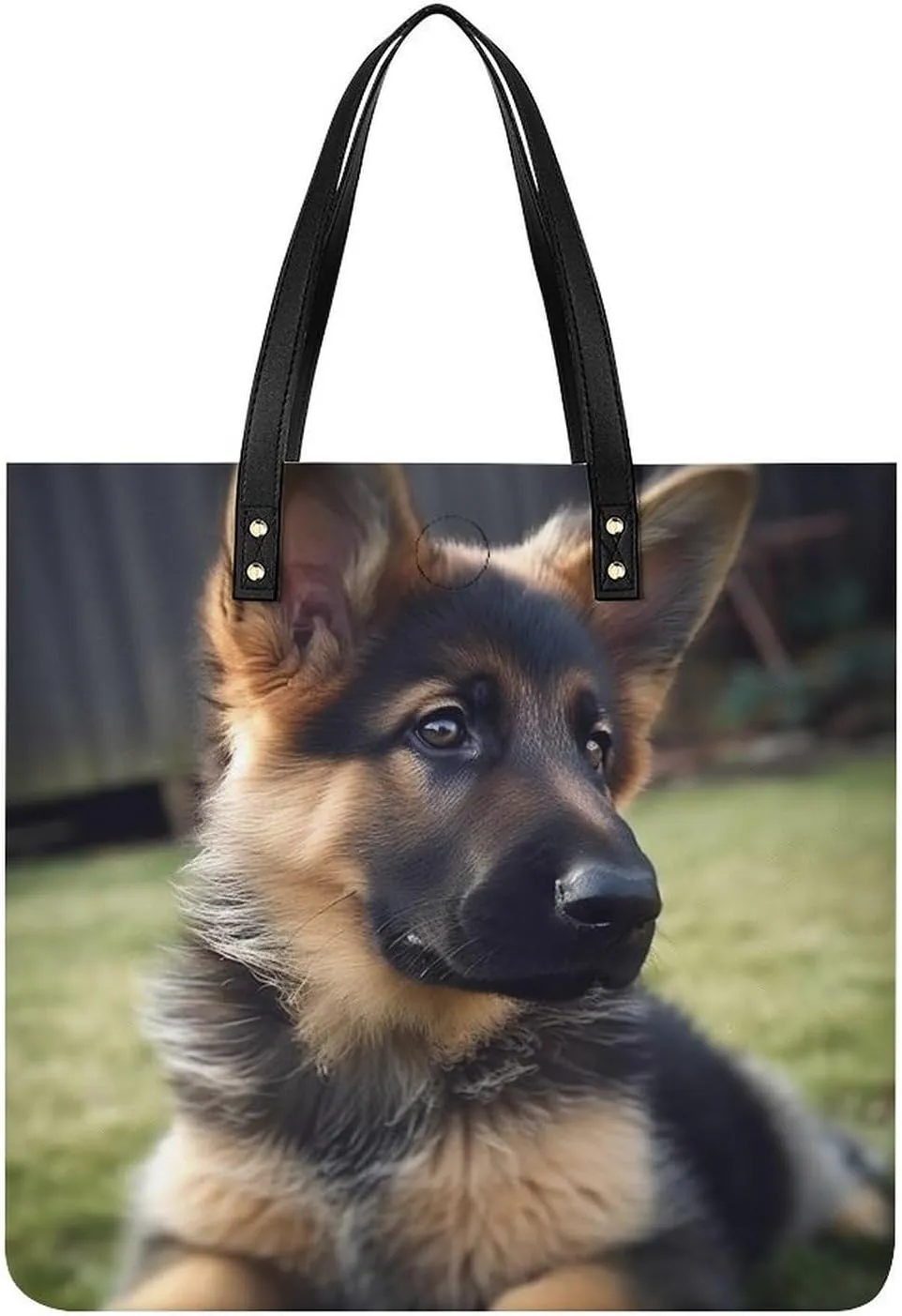Grocery Bags German Shepherd Puppy Bag for Women Lightweight Beach Bag Shoulder Bags for Travel Shopping Work Handbag