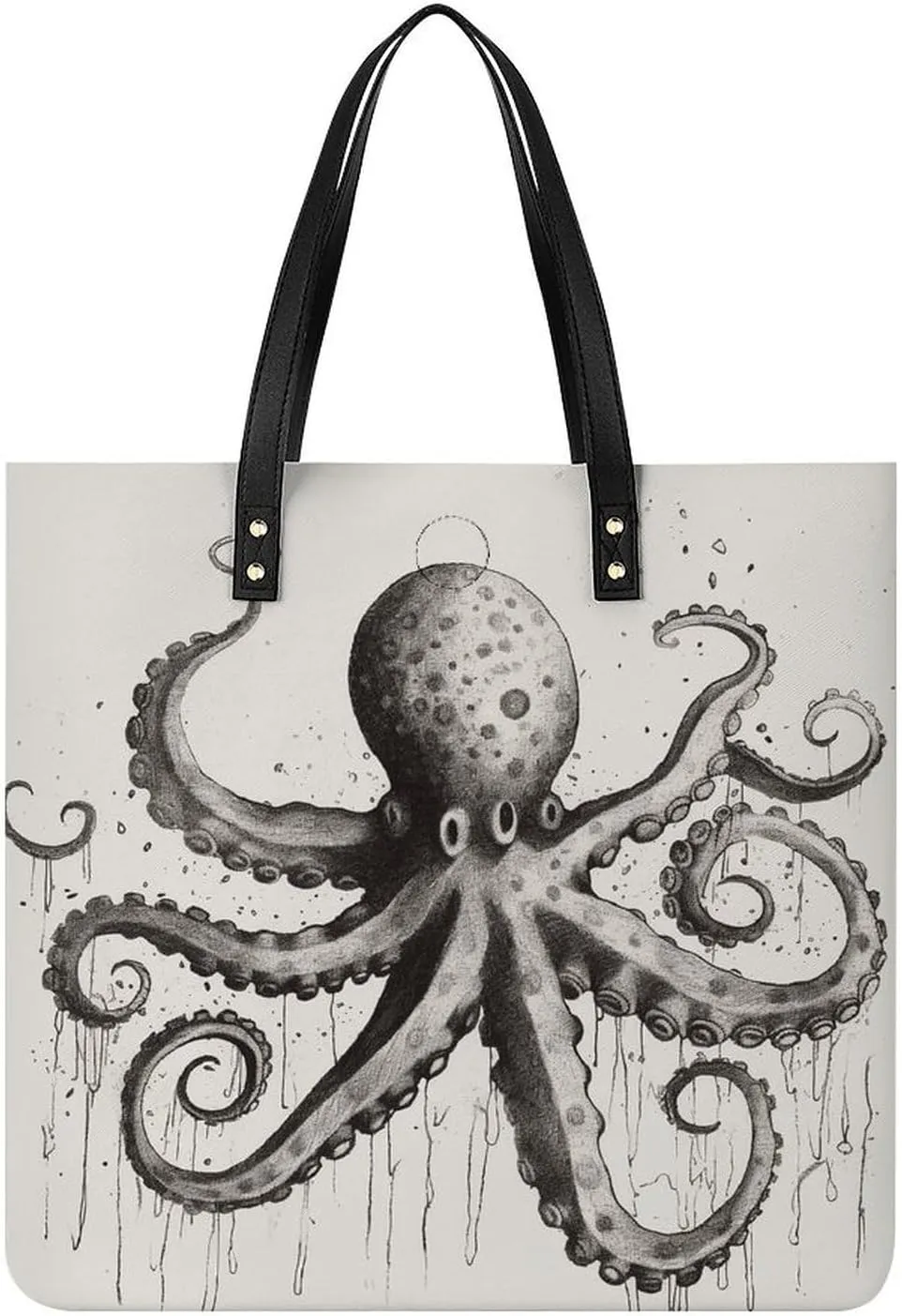 Grocery Bags Octopus Bag for Women Lightweight Beach Bag Shoulder Bags for Travel Shopping Work Handbag