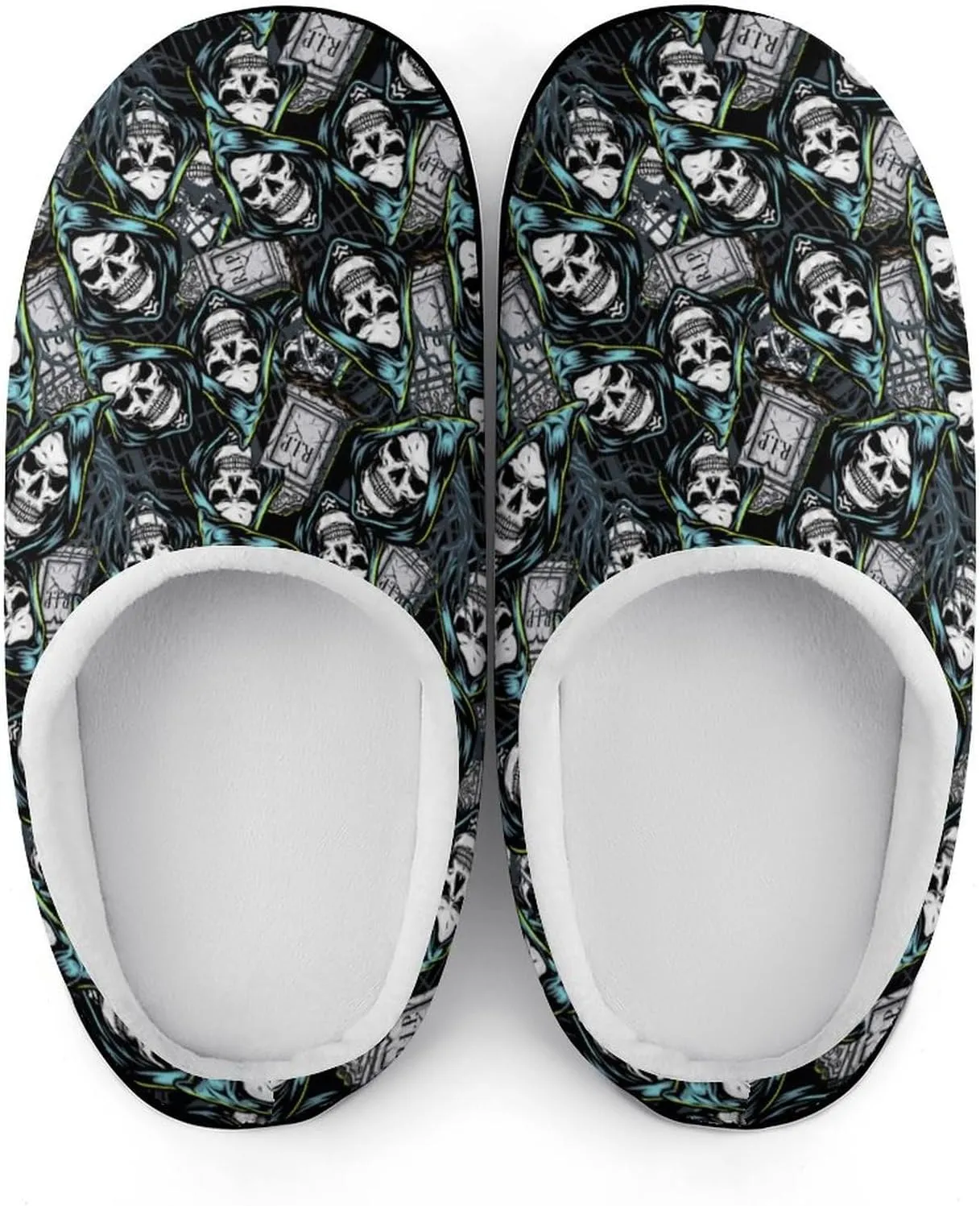 Halloween House Slippers For Woman Mens Memory Foam Bedroom Slippers Indoor Outdoor Slip-On Shoes Funny Fall Slippers