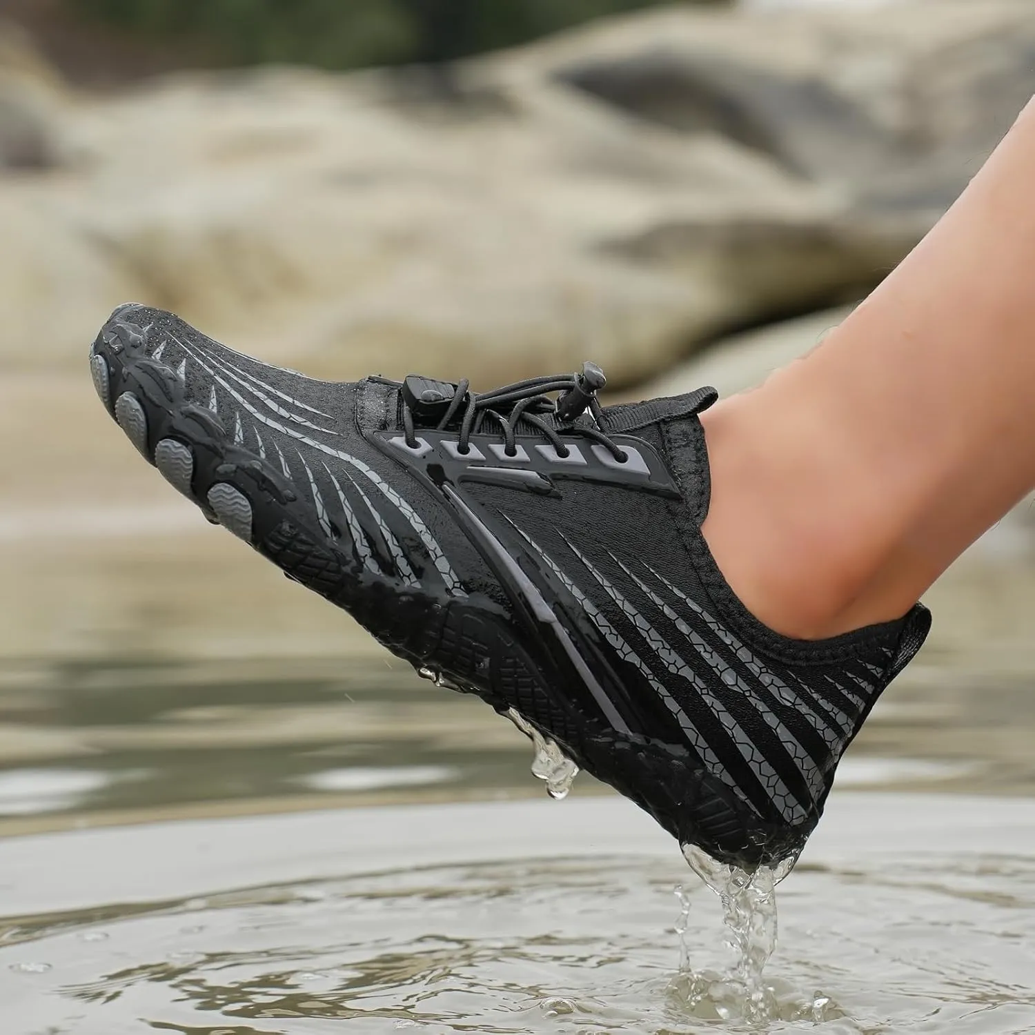 Hike Barefoot Shoes Footwear for Women Men, Water with Wide Toe Box, Neuropathy Comfort Wear Shoes, Grounded Non Slip Quick Dry Waterproof Hiking Aqua Swim Beach Drainage, Unisex Outdoor