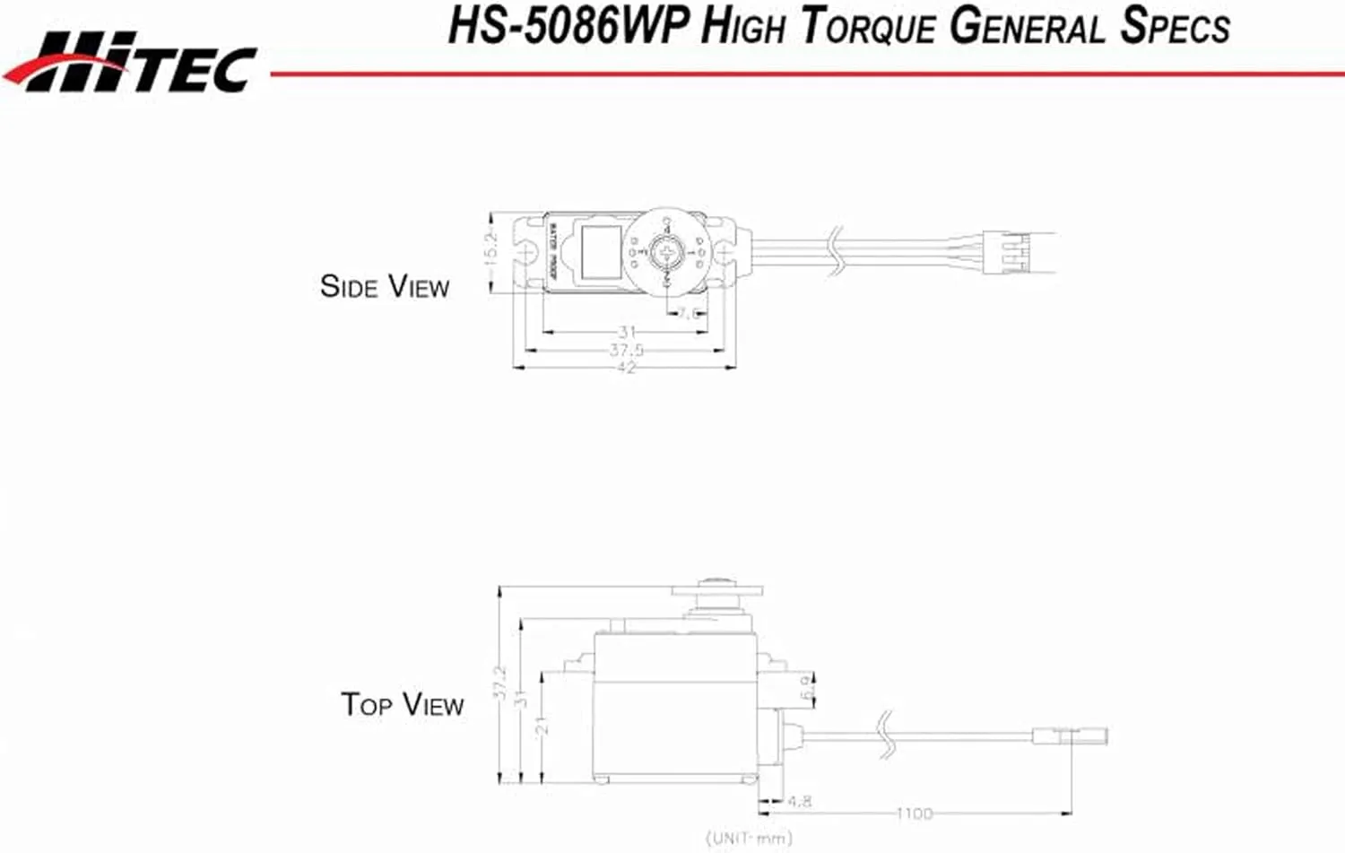 Hitec 35086W HS-5086WP Waterproof Digital Servo/Metal Gear/Dual BB
