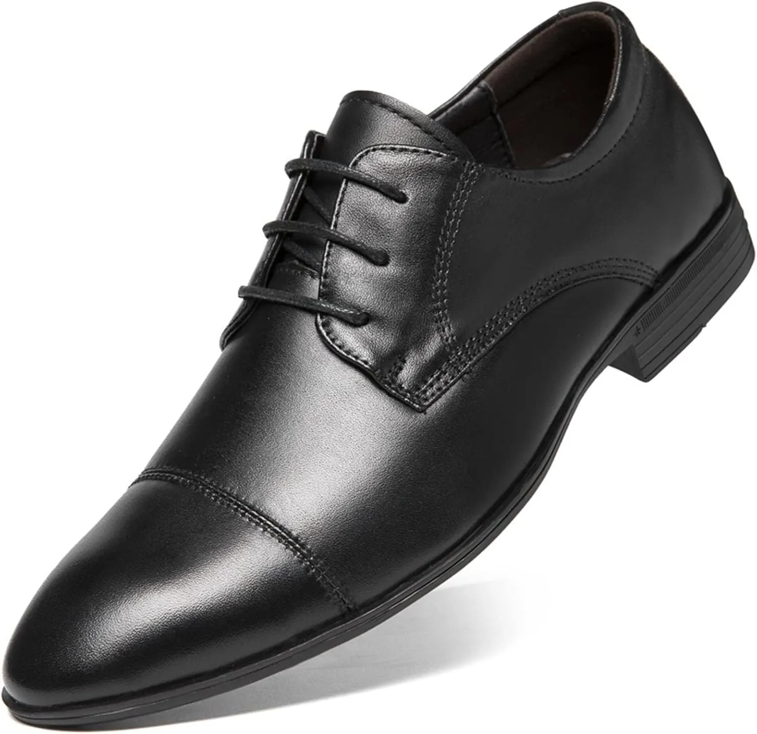 HOOENG Dress Oxford Formal Shoes for Men Lace Up Crocodile Print Derby Shoes Round Cap Toe Leather Slip Resistant Block Heel Low Top Anti-Slip Wedding (Size : 8.5, 颜色 : Black)