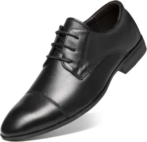 HOOENG Dress Oxford Formal Shoes for Men Lace Up Crocodile Print Derby Shoes Round Cap Toe Leather Slip Resistant Block Heel Low Top Anti-Slip Wedding (Size : 8.5, 颜色 : Black)