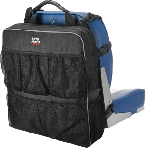 KEMIMOTO Boat Storage Bag, Boat Seat Backpack Boat Storage Organizer with Mesh Pockets, Waterproof Boat Backseat Storage Bag for Life Jacket, Swimsuit, and Other Boating Accessories