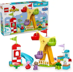 LEGO DUPLO Peppa Pig Funfair Toddler Toy - Sensory Toy Featuring Peppa Pig - Fun Gift for 2  Year Old Boy or Girl - Helps Preschoolers Develop Color Sorting and Fine Motor Skills - 10453