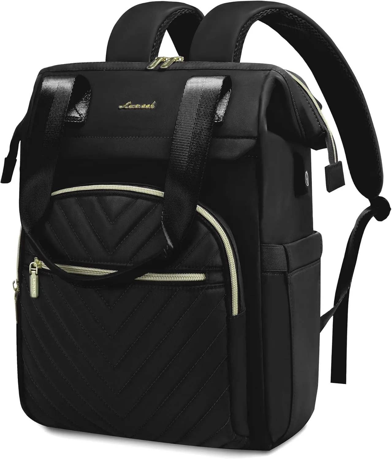 LOVEVOOK Laptop Backpack for Women, 15.6 Inch Work Laptop Bag，Waterproof Teacher Nurse Bag with USB Port, Fashion Travel Bag Business Computer Backpack Purse