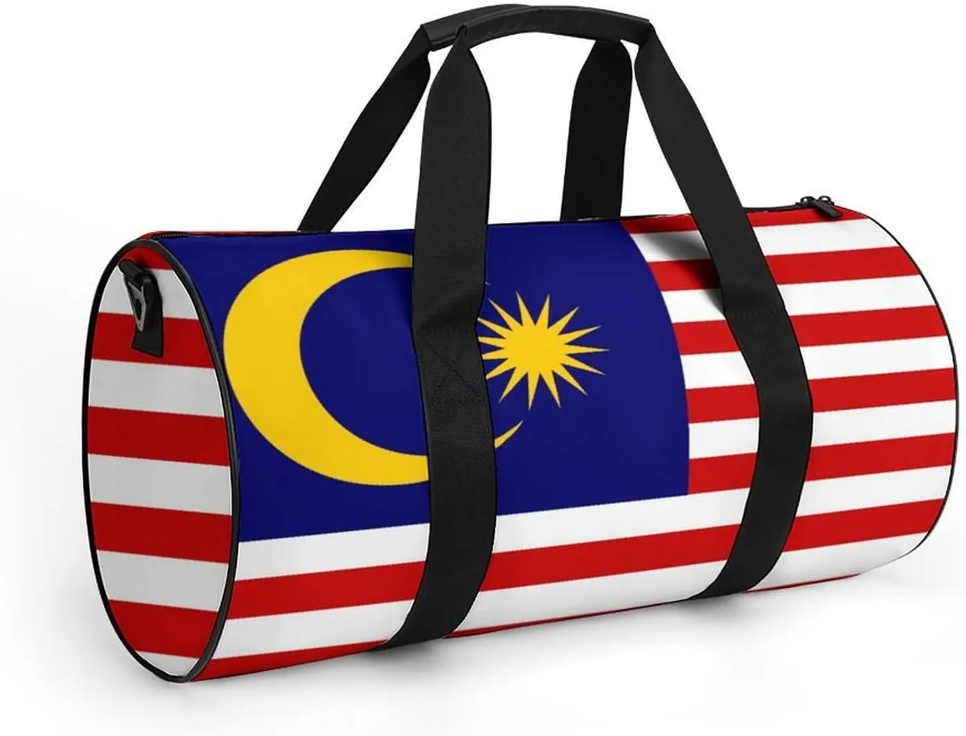 Malaysia Flag Waterproof Gym Bag for Women Men with Wet Pocket Sports Duffel for Travel Weekender