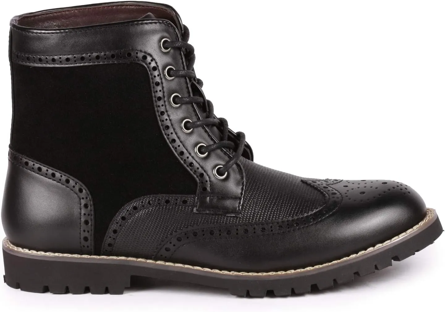 Metrocharm MC304 Men's Lace Up Wing Tip Oxford Boot