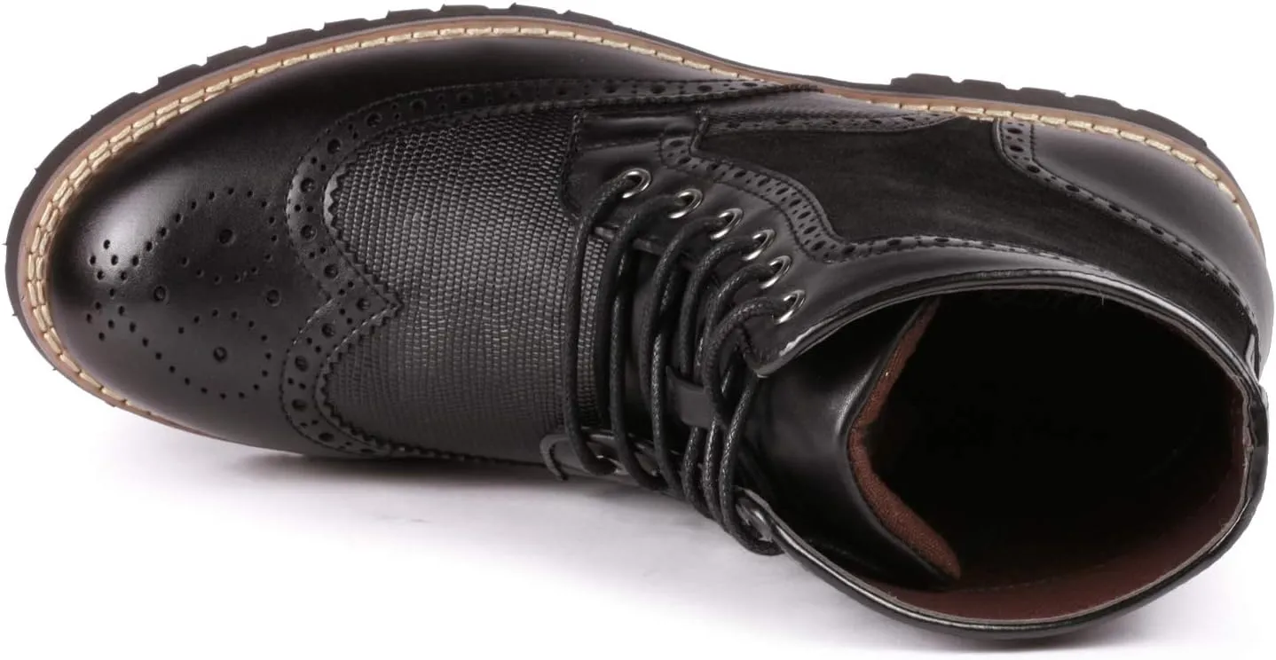 Metrocharm MC304 Men's Lace Up Wing Tip Oxford Boot