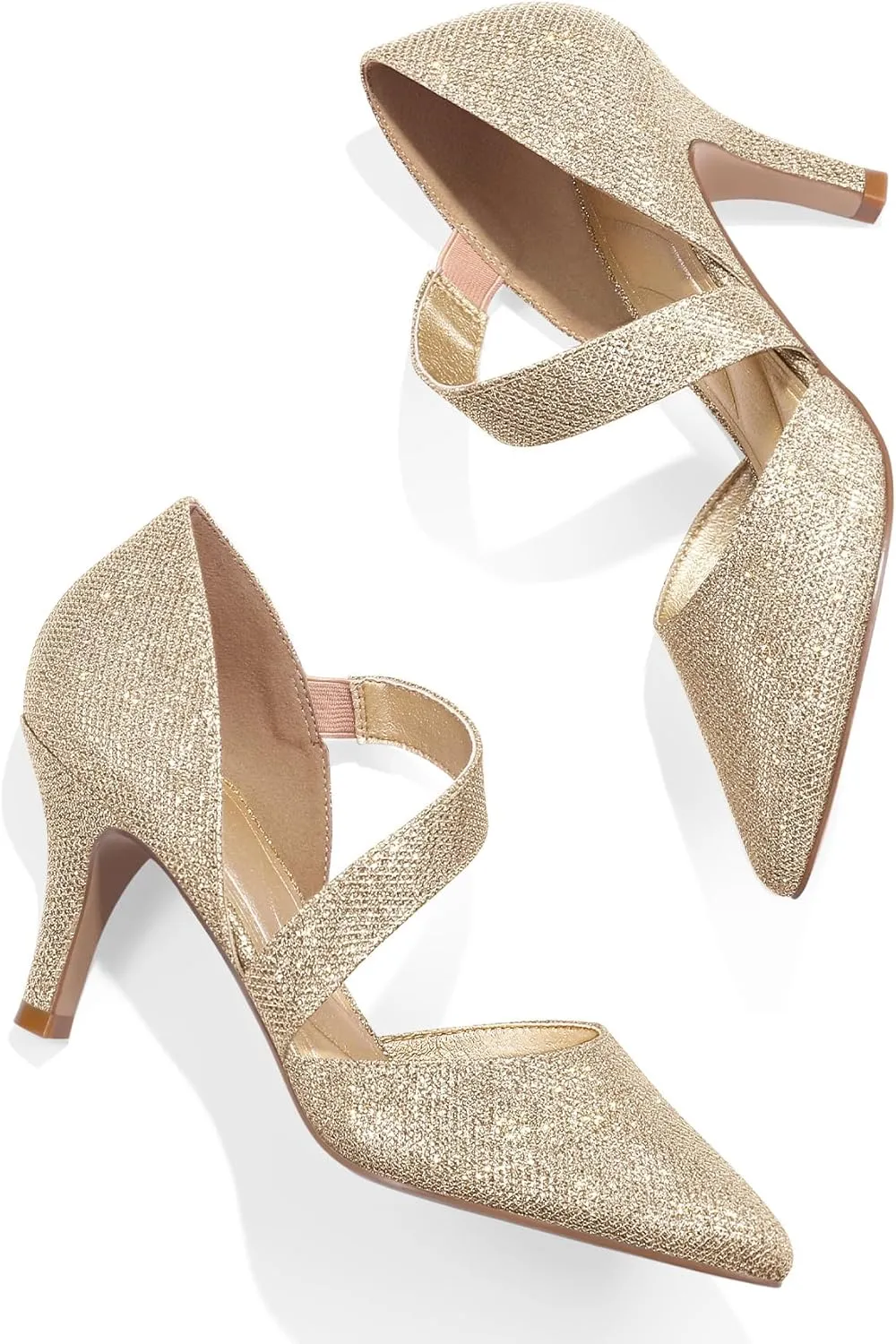 mysoft Women's Pointed Toe Low Stiletto Heel Dress Pumps Shoes - Available in Wide Sizes