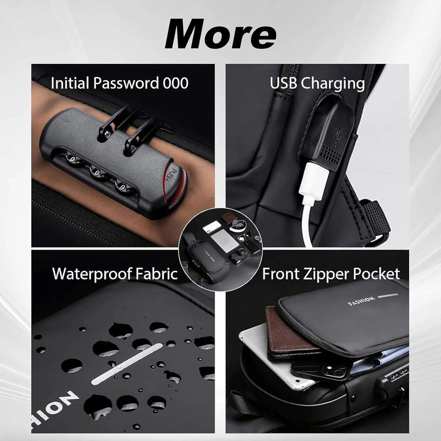 New Carbon Fiber Streamline Anti-theft Sling Bag-USB Charging & Lock, Waterproof Cross Body Anti Theft Sport Shoulder Purse (A Set)